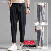 Luc Enza Calça Fina De Seda E Gelo Elásticka Masculina Cintura Elástica Jogger Calça Harém Coreano Clássico Primavera Verão Preza 5XL Moda