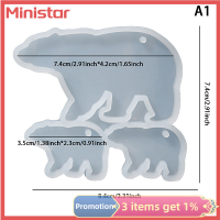 Ministar DIY สัตว์นกฮูกหมีพวงกุญแจจี้ซิลิโคนชุดแม่พิมพ์จี้แม่พิมพ์เครื่องประดับกระเป๋าพวงกุญแจแม่พิมพ์เรซินคริสตัลอีพ็อกซี่