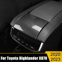 อุปกรณ์เสริมในรถยนต์สำหรับโตโยต้าไฮแลนเดอ XU70 Kluger 2020 2021 2022 2023 ABS คอนโซลกลางที่เท้าแขนกล่องกรอบครอบตัดสติ๊กเกอร์