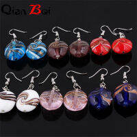 Wholesale Lots 6pairs 6color Hand-made Womens Romatic Heart Silver Plated Elegant Classic Dangle Earrings Murano Glass Earrings