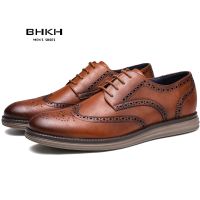 BHKH 2022 Autumn Man Dress Shoes Genuine Leather Lace-up Men Casual Shoes Smart Business Office work Footwear Men Shoes