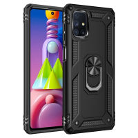 สำหรับ Samsung Galaxy M31 M51 M52 M12 M02 M11 4G 5G Case,แฟชั่นกันกระแทกเกราะ Hard โทรศัพท์กรณีที่มีขาตั้งแหวนผู้ถือ Soft ซิลิโคนกันชน Anti-Fall ป้องกันกรณีปกหลัง