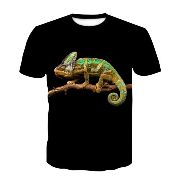 chameleon-รูปแบบเสื้อยืดผู้ชายผู้ชายสัตว์งู-3d-แขนสั้นฤดูร้อนเสื้อลำลองแฟชั่น-o-neck-เสื้อ-street-เสื้อผ้า