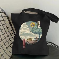 Studio Ghibli Women shopping bag Cartoon eco reusable Female Tote Bag College handbag Retro Large Ladies Shoulder Shopper Bag