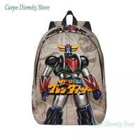 【jw】❄ Grendizer Anime Mochila de Canvas para Homens e Mulheres Escola Estudante Universitário Bookbag 15 Laptop UFO Robô Bolsas Goldorak