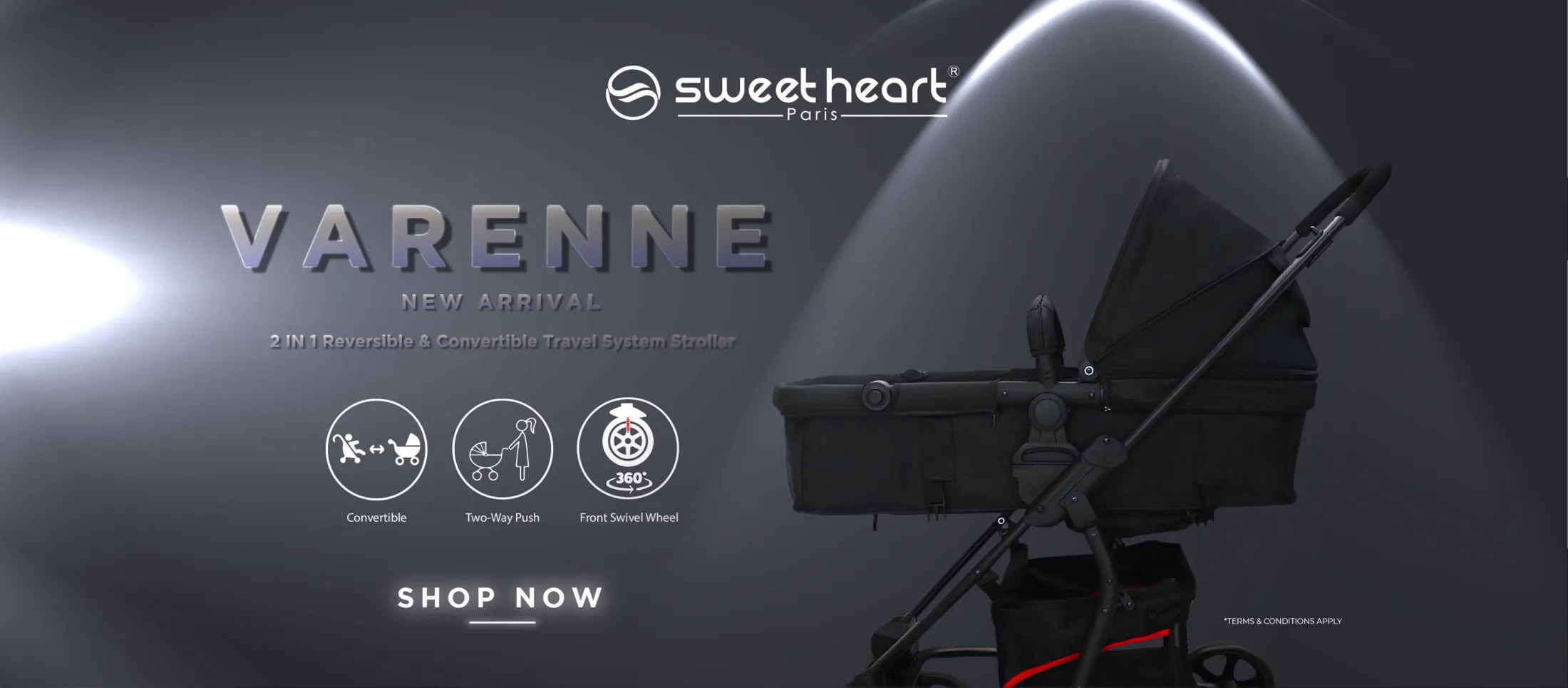 Sweet Heart Paris 2 In 1 Multifunctional Foldable Reversible And Convertible Travel System Pram Infant Toddler Baby Stroller Pushchair With Carrycot And Two Way Push Baby Cot For Sleep Bed