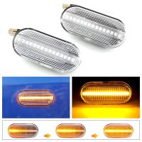 สัญญาณไฟเครื่องหมายไฟ LED ด้านข้างไหลแบบไดนามิกสำหรับกอล์ฟโปโล VW 3 4พาสสาท B5 Sharan Lupo Bora Skoda Octavia Ford Fiesta ที่นั่ง Eudm3f