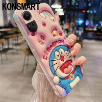 Konsmart สำหรับ OPPO Reno10โปร10pro + 5G 2023การ์ตูนโดราเอมอน3D ใหม่ Reno10ปลอกอ่อนเคสโทรศัพท์5G ฝาหลัง