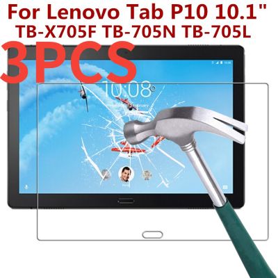 《Bottles electron》ขวดฟิล์มแท็บเล็ตกระจกเทมเปอร์3ชิ้นสำหรับแท็บ Lenovo P10 X705N TB-X705F ขนาด10.1นิ้วปกป้องหน้าจอป้องกัน X705L ระเบิดป้องกันรอยขีดข่วน