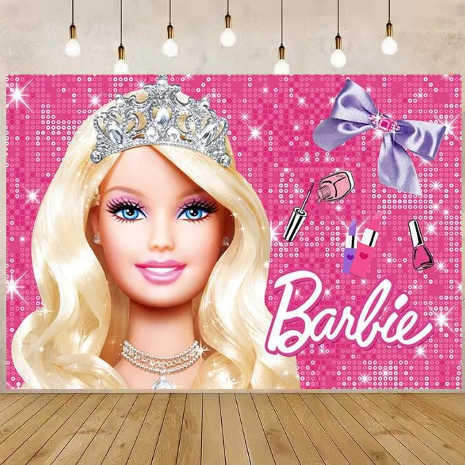 Barbie Princess Party Backdrop Pink Photography Background Glamour Girl ...