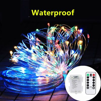 LED Fairy Lights Battery Remote Copper Wire String Light Garland Christmas Tree Decorations Wedding Party Light for Home Outdoor Fairy Lights