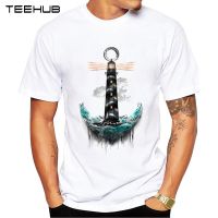 Teehub Vintage Anchor Men T-Shirt Hipster The Way Design Short Sleeve Tops Geek Style MenS Tee Shirts