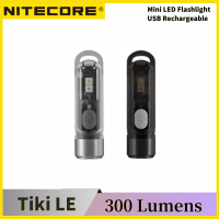 NITECORE TIKI Keychain Light 300Lumens USB-Rechargeable Built-in Battery Auxiliary Red Blue Triple Lihgt LED Flashlight