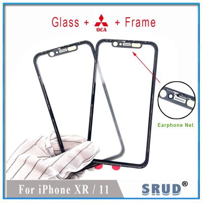 10Pcs 1:1 Quality 3 in 1 Glass Laminated OCA Frame Bezel For Apple iPhone 11 XR LCD Screen Front Outer Touch Cover Replacement Replacement Parts