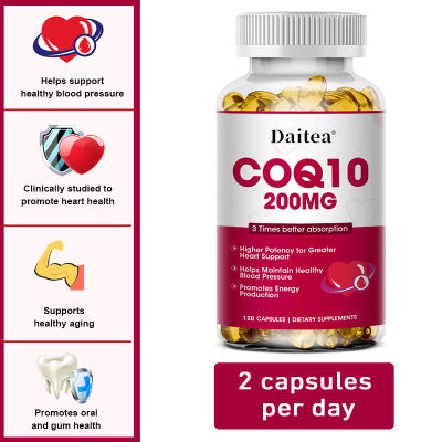[ ของแท้!!! โปรดระวังของปลอม ] Coenzyme Q10 200 mg - โคเอนไซม์ คิวเท็น 200 มก. ( 60/120 แคปซูล) หัวใจแข็งแรง หลอดเลือด [ ราคา ส่ง / ถูก ]