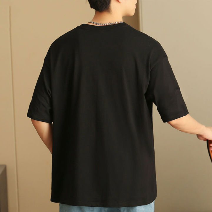 woma-เสื้อยืดแขนสั้นผู้ชาย-คอกลมสีทึบแขนสั้น-เสื้อแขนสั้นทรงเพรียวบาง-เสื้อชั้นในพื้นฐานสไตล์เกาหลี