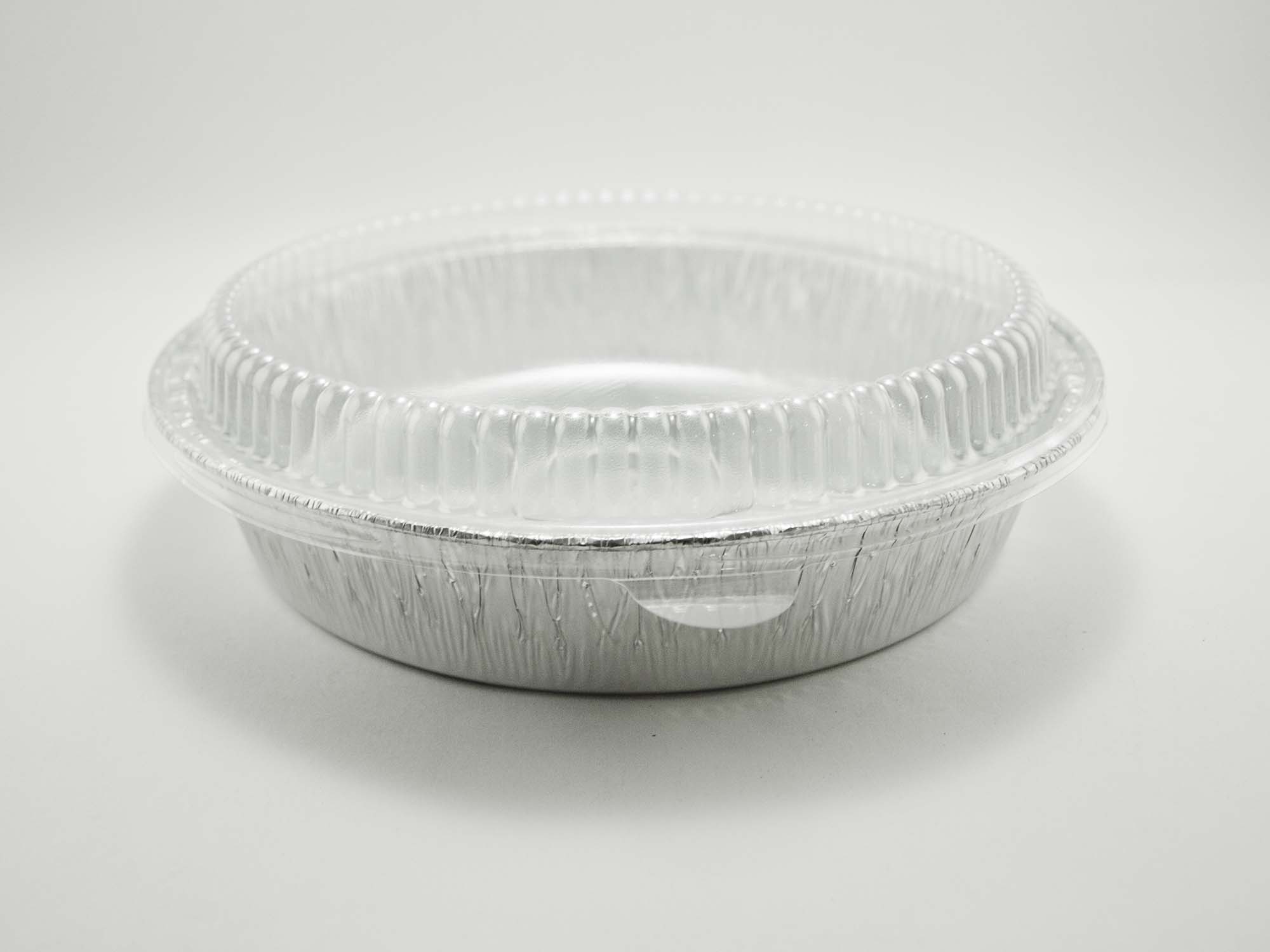 Durable Packaging 8 Round Aluminum Foil Take-Out/Cake Pan w/Clear Dome Lid Disposable pack of 50 