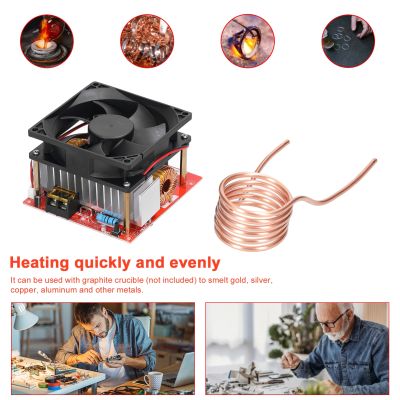 1000W ZVS Induction Heating Board Module Low Voltage Heater Coil Flyback Driver Heater with Copper Tube for DIY Parts Hardening
