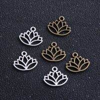 30pcs 14x16mm two color Lotus Flower Head Meditation Yoga Pendants for Jewelry Making DIY Handmade Craft