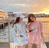 Queen? พร้อมส่ง? เสื้อยืดผู้หญิง เสื้อแฟชั่น คอกลมแขนสั้นลายการ์ตูน น่ารักๆสีสันสดใสGX