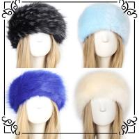 YANGS สกี Snow Earwarmer สาว ขนสัตว์ faux ที่คาดผมขนเทียม หมวกฤดูหนาวสำหรับผู้หญิง หมวกรัสเซียปุย