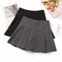 Solid Pleated Skirt Women Spring And Summer 2020 New Ins Mini Skirt Black Chic Short Skirt High Waist A-Line Umbrella Skirt