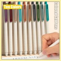 VERMILL หมึกสีหมึก ปากกาเจลสี เครื่องมือสำหรับเขียน การอบแห้งอย่างรวดเร็ว ปากกาที่เป็นกลาง คุณภาพสูงมาก 0.5มม. ปากกามาร์กเกอร์ โรงเรียนในโรงเรียน