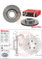 D09 C095 11 จานเบรค ล้อ F-R (ยี่ห้อ BREMBO) รุ่น HC UV Dr PORSCHE 911 Boxster Cayman / Right (996/997/986/987) ปี2004-&amp;gt;