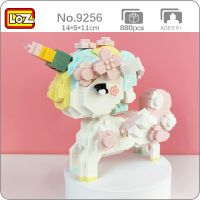 LOZ 9256 Animal World Sakura Flower Horse Monster Pet Doll Model DIY Mini Diamond Blocks Bricks Building Toy for Children no Box