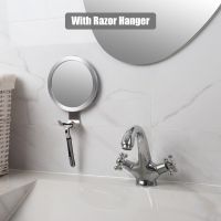 Bathroom Fogless Mirror Shower Shaving Mirror With Suction Cup Washroom Wall Mounted Anti Fog Vanity Mirror With Razor Hook