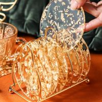 【CW】℡  Gold Foil Coaster Placemat Restaurant Dinning Table Decoration Bowl Non-slip Cup Holder