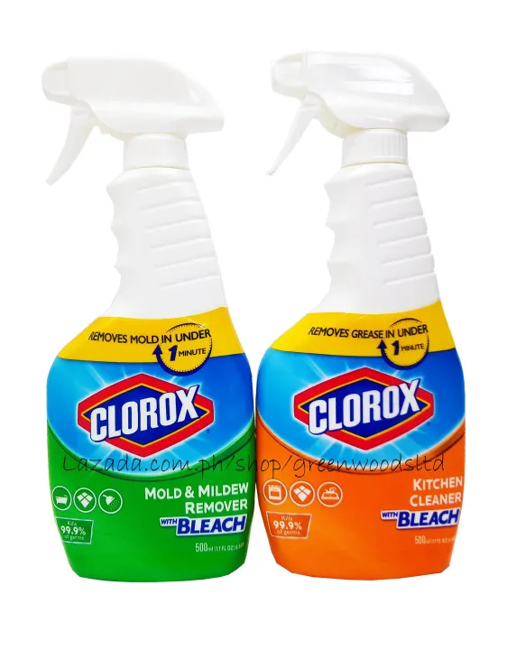 Clorox Mold & Mildew Remover & Clorox Kitchen Cleaner with Bleach 17oz