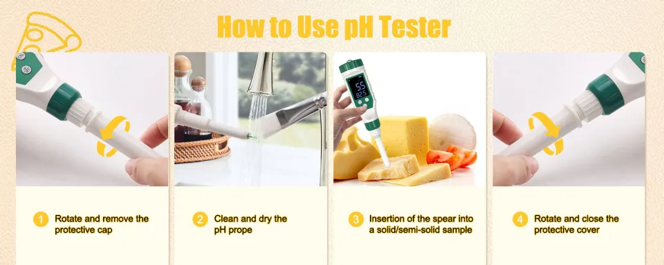 YIERYI pH Meter Replaceable Probe For Cheese, Meat, Drinking Water