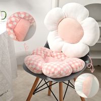 ☑✲ Plush Flower Cushion INS Cute Sofa Sunflower Throw Pillow Office Chair Lumbar Support Pillow Plush Car Seat Cushion 등쿠션