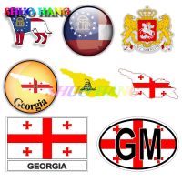 Georgia Flag Gadsden Flag Shield Emblem Oval Souvenir Dog K9 Map GE GM Vinyl Sticker Laptop Travel Luggage Cart Car Sticker PVC