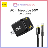 AOHI Magcube เครื่องชาร์จ GaN 30W เครื่องชาร์จ PD แบบพกพาที่ชาร์จชาร์จเร็ว Type C สำหรับ iPhone 14 13 Pro Max ที่ชาร์จแบตเตอรี่โทรศัพท์ MacBook Air