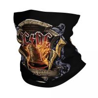 AC DC Rock And Roll Bandana Neck Warmer Women Men Winter Ski Hiking Scarf Gaiter Australian Heavy Metal Music Face Cover