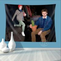 Michael Cera And Women Tapestry Wall Hanging Hippie Cactus Meme Tapestry 3D Printing Aesthetic Room Decor Decorative Tapestries