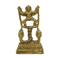 ครุฑยุดนาค ศิลปะนครวัด ขอม เขมร เครื่องรางรูปหล่อ วัสดุทองเหลือง Krut Gaurda Catch Naga Brass Statue Home Decor by Boss