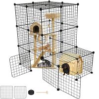 Cat Cages Indoor Large Crate Detachable Extra Large Cat Playpen,Small Animal Cage Tiers for Guinea Pig, Bunny and Chinchilla