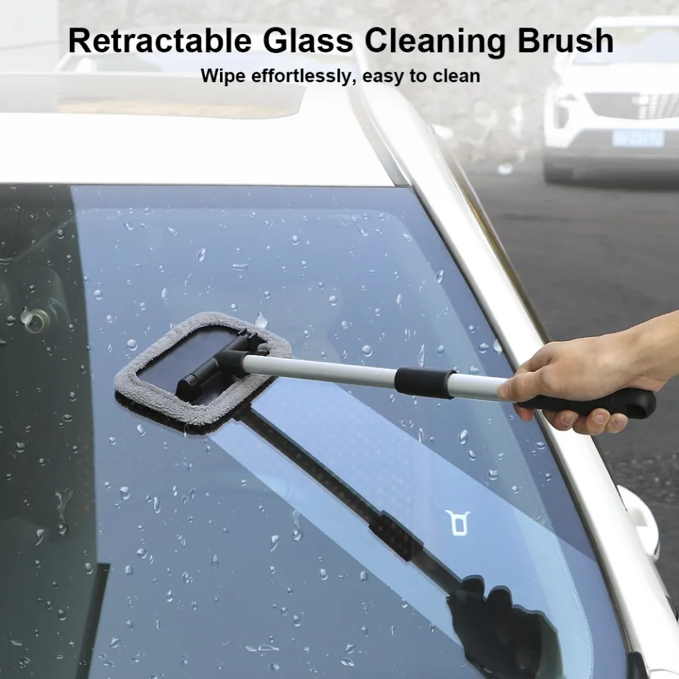 Retractable Car Windshield Wiper Blade Long Handle Car Rearview Mirror  Front Window Glass Wash Cleaning Brush Auto Cleaner wiper - AliExpress