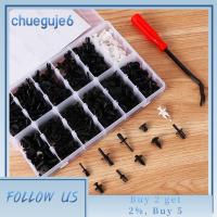 CHUEGUJE6หมุดย้ำแผงประตู350ชิ้นเข็มขัดนิรภัยรถยนต์เครื่องมือคลิปสีสันสดใสขอบบังโคลนกันชนรถยนต์พลาสติก