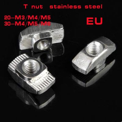 10pcs M3 M4 M5 M6 stainless steel A2-70 T-nut Sliding T Nut Hammer Drop In Nut Fasten Connector 2020  3030 Aluminum Extrusion Nails Screws Fasteners