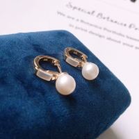 Simple Ear Clip 925 Silver Inlaid Natural Mother Shell + Pearl 6-7mm Near Round Almost No Bright Light Rhyme Color