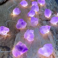 Crystal Amethyst Fairy Light Garland AA Battery 20LED Crystal Stone String Light For Wedding Party Valentine 39;s Day Bedroom Decor