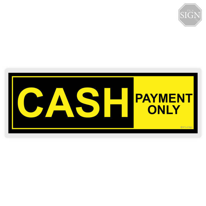 Cash Payment Only - Laminated Signage - 4 x 11 inches | Lazada PH