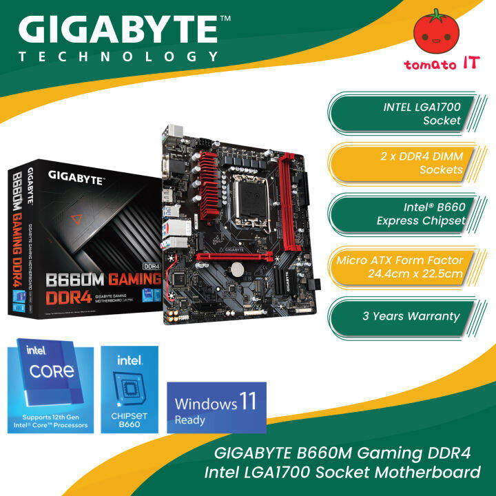GIGABYTE B660M Gaming DDR4 Intel LGA1700 Socket Motherboard Lazada
