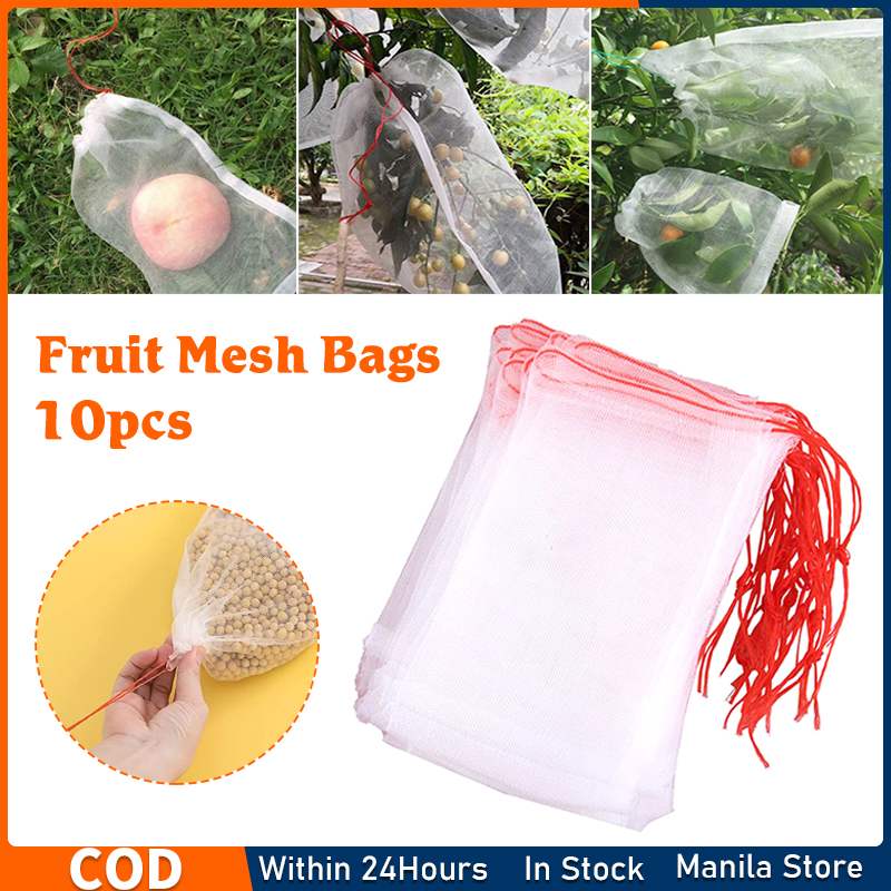 10PCS Plant Fruit Protect Drawstring Net Bag Against Insect Pest Bird Garden . 