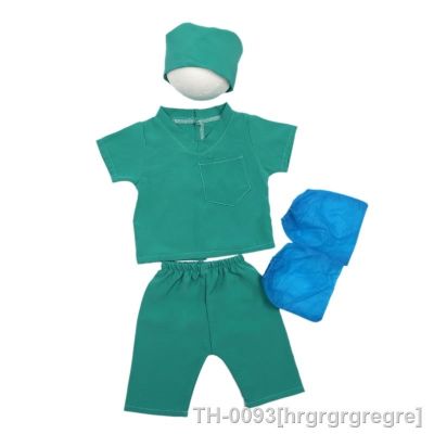 ◈✆ hrgrgrgregre Médico recém-nascido traje fotografia roupas cos-play camisa chapéu calças foto adereços do bebê bodysuit