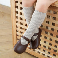 Spring New 5 PCS a Lot Girls Cotton Knitted Socks With Lace Flower Girl Knee Length Straight Socks No Heel 5 Colors 0-8 Year Old